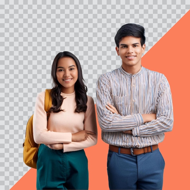 Happy Young College Students Together Smiling and Studying