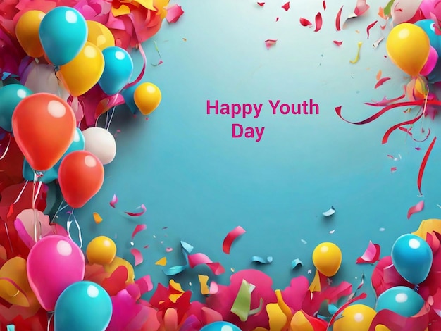 PSD happy youth day background or wallpaper