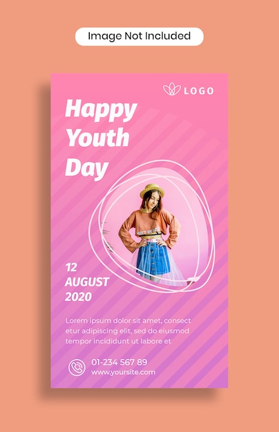 Happy youth day instagram stories template