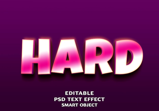 hard 3d text effect design