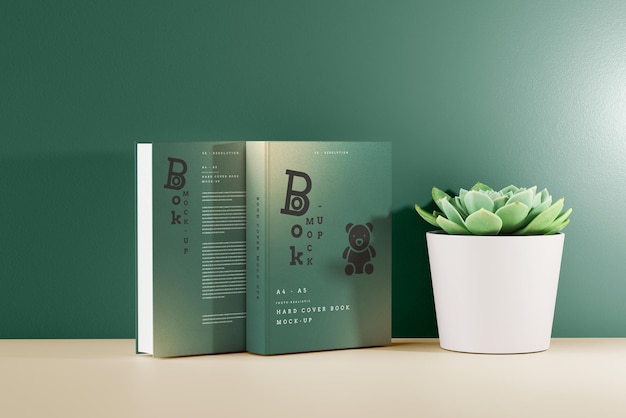 Hard Cover Book Mockup Scene