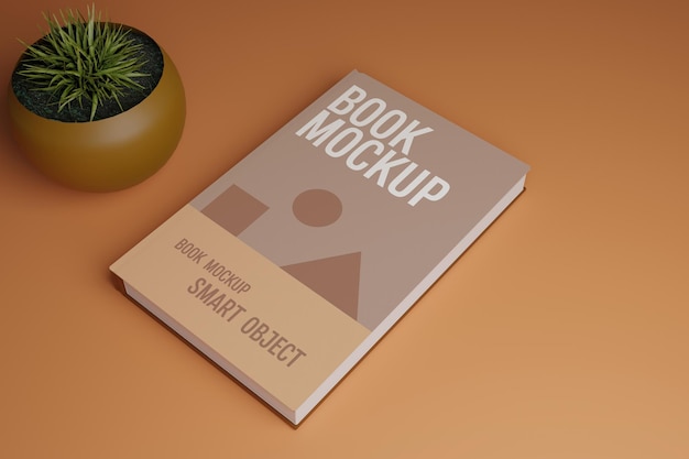 Hard cover book mockup scene