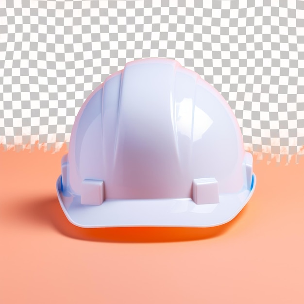 PSD a hard hat sits on a pink surface with a white square in the middle