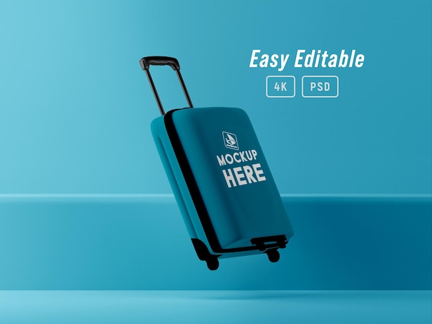 Hardside travel luggage bag mockup