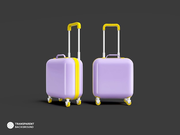 Hardside Travel Luggage Suitcase isolated icon 3d render illustration