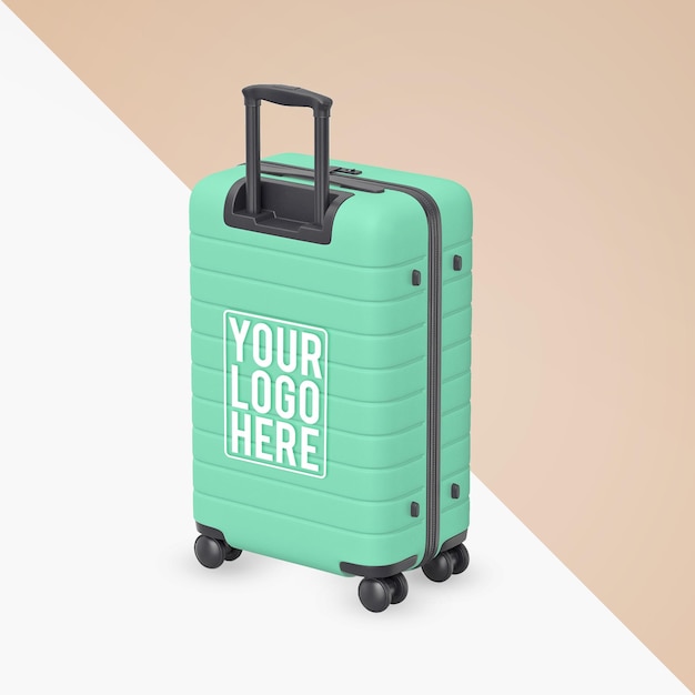 Hardside travel luggage suitcase mockup Luggage mockup design