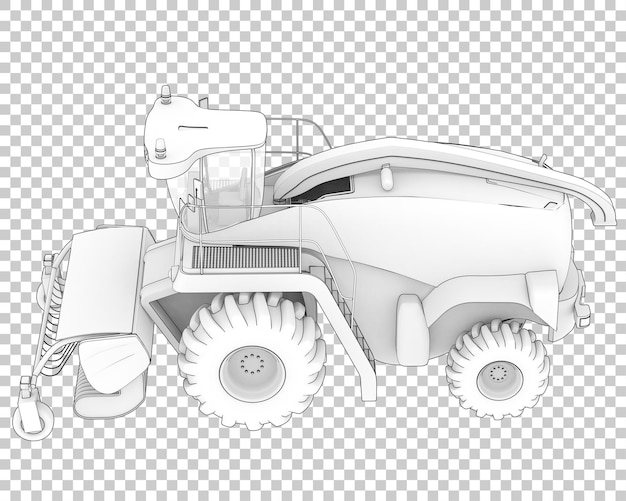 PSD harvester on transparent background 3d rendering illustration