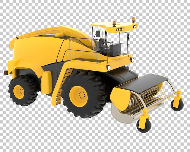 Harvester on transparent background 3d rendering illustration