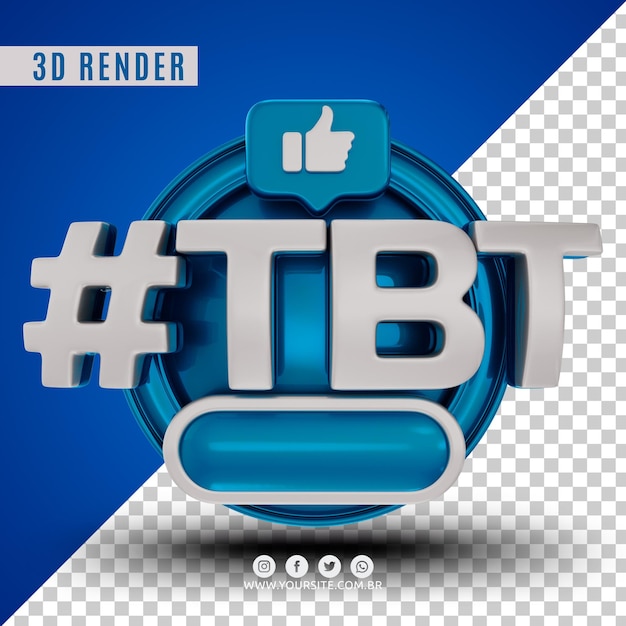 hashtag tbt 3d logo for companies