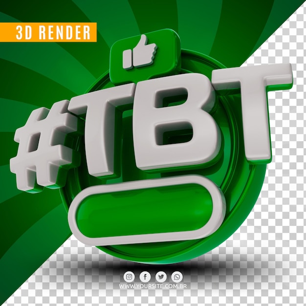 hashtag tbt 3d logo for companies