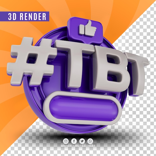 hashtag tbt 3d logo for companies