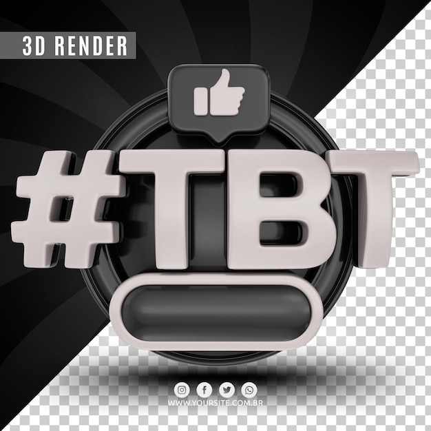 hashtag tbt 3d logo for companies