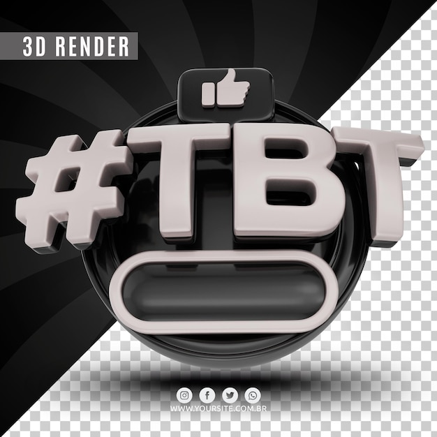 hashtag tbt 3d logo for companies