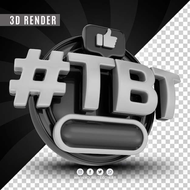 hashtag tbt 3d logo for companies