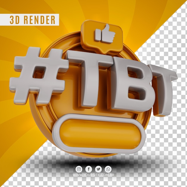 hashtag tbt 3d logo for companies