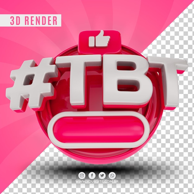 hashtag tbt 3d logo for companies