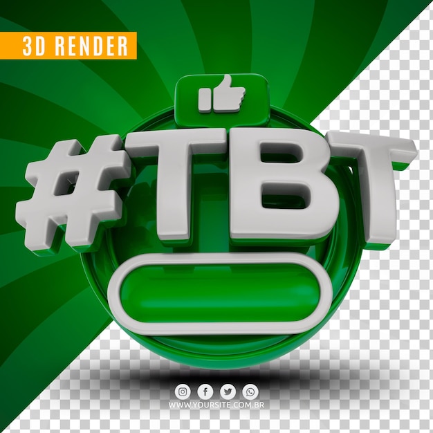 hashtag tbt 3d logo for companies