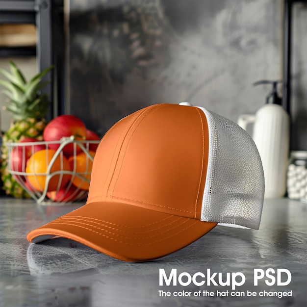 PSD hat mockup with mesh back