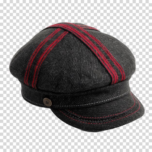 PSD a hat with a red stripe and a black cap