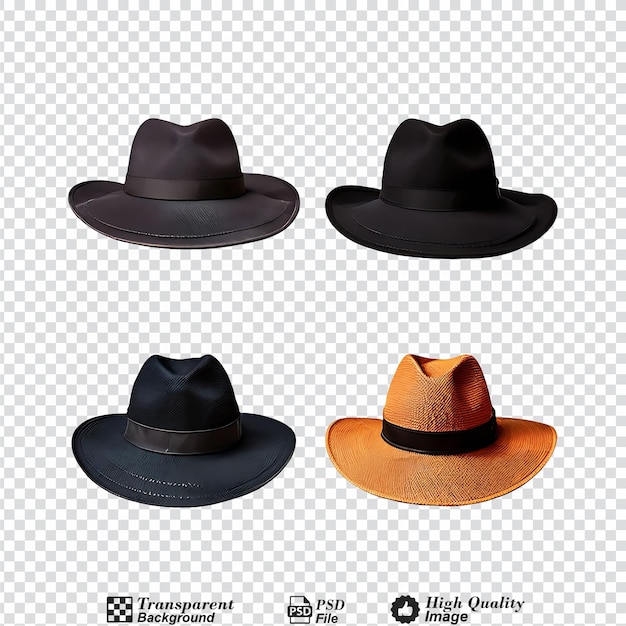 PSD hats isolated on transparent background