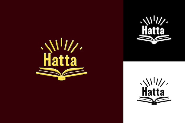 PSD hatta with wordmark icon featuring the word hatta in a bold culture inspired abstract vector design