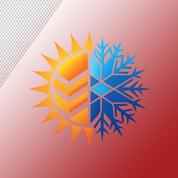 PSD havoc logo template with sun and snowflake concept isolated on transparent background