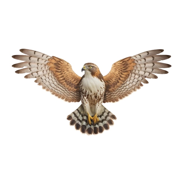 PSD hawk with a white background that has a brown tail