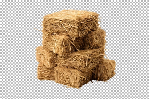 PSD hay pile isolated on transparent background