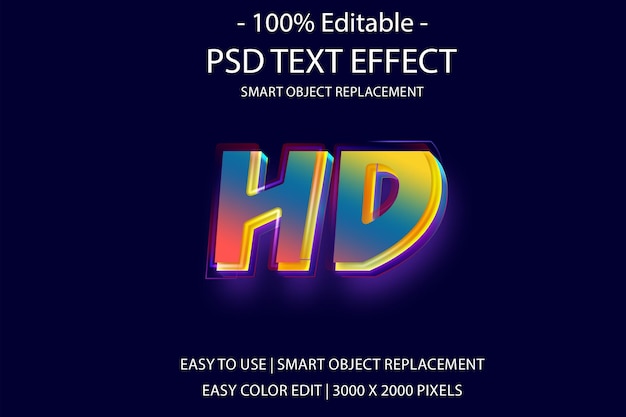 Hd editable 3d text effect