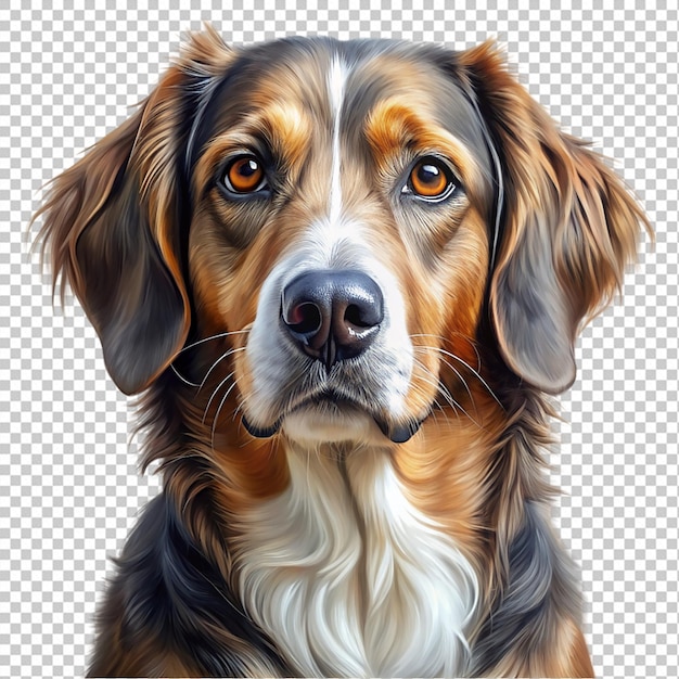 PSD hd portraits of dog in oil painting palette png