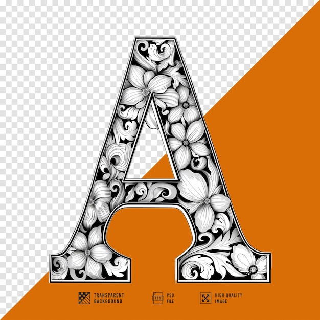 HD quality image of the letter A flower logo without background