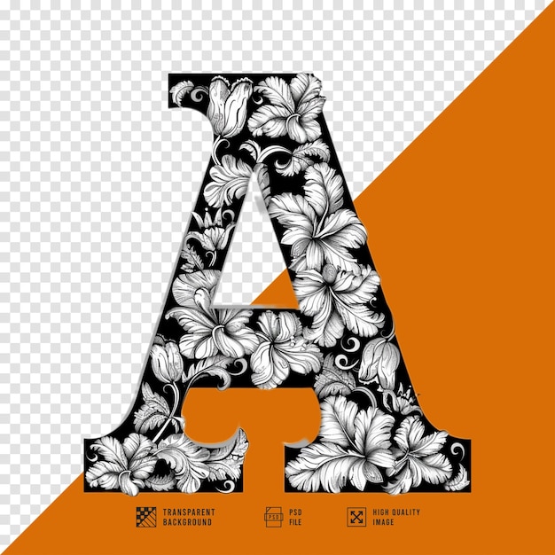 HD quality image of the letter A flower logo without background