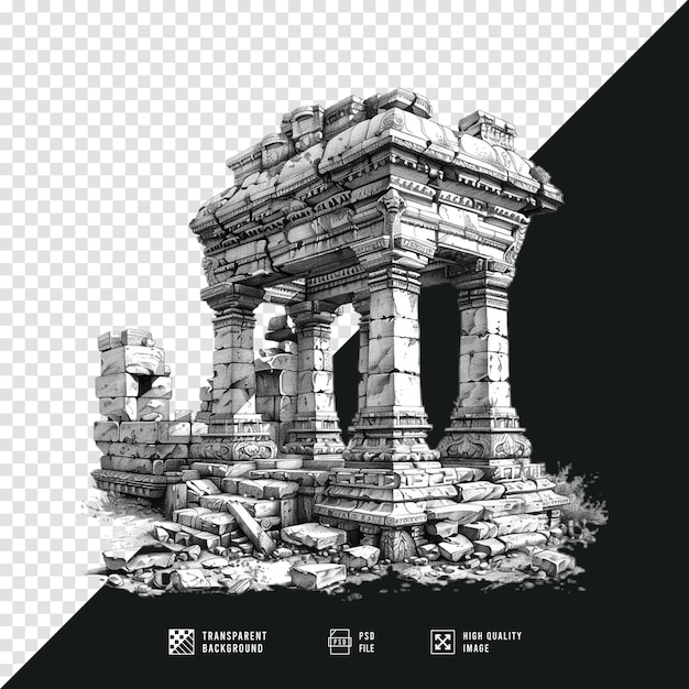 PSD hd quality images of ancient buildings without background