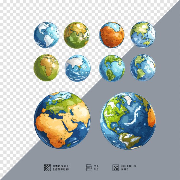 HD quality images of the earth without background