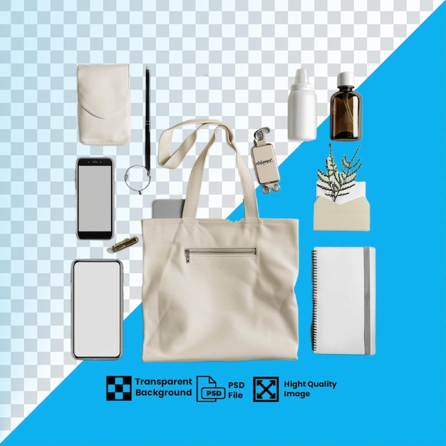 PSD hd quality transparent tote bag mockup image