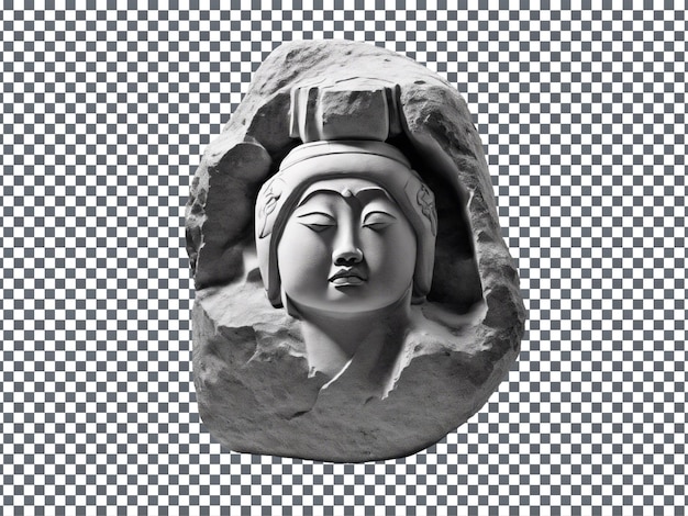 a head of a buddha with the head of a head on a stone