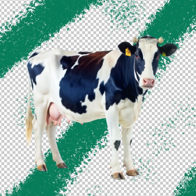 Head of a cow isolated on a transparent background Farm animal