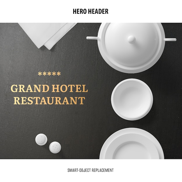 Header restaurant Mockup. 