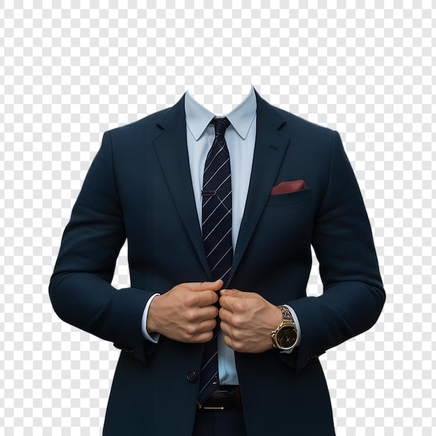 PSD headless businessman blazer suit formal png on transparent background