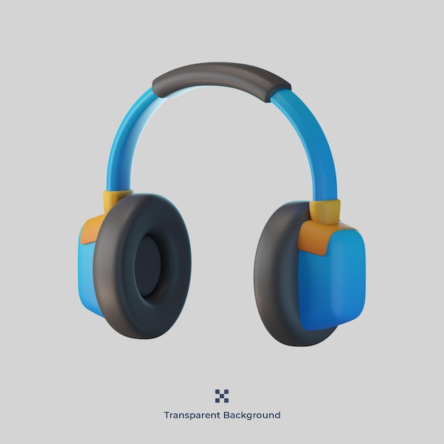 Headphone 3d icon illustration