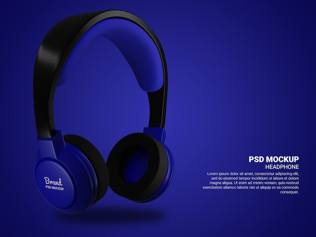 PSD headphone circle logo mockup