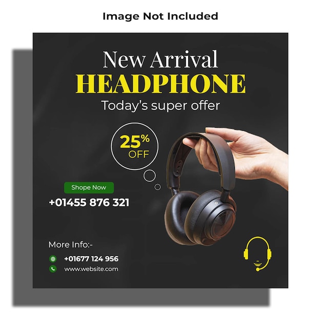 PSD headphone social media post design