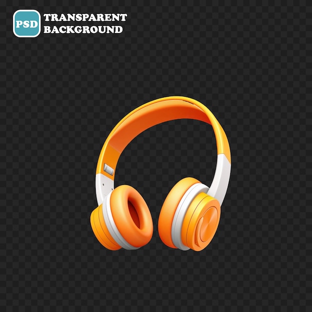 headphones icon isolated 3d render illustration