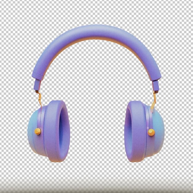 PSD headphones isolated on transparent background