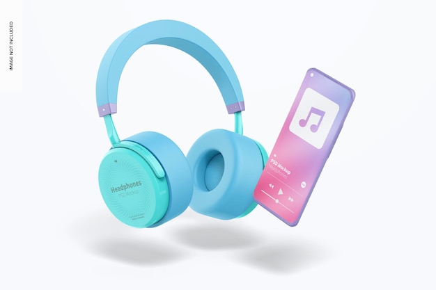 Headphones Mockup, Falling