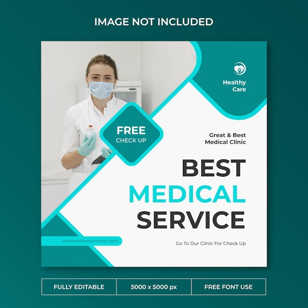 Health care instagram post social media template