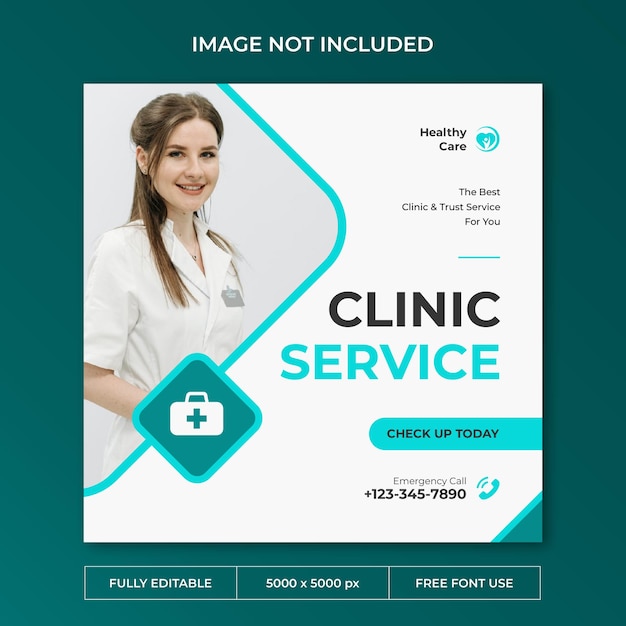 Health care instagram post social media template