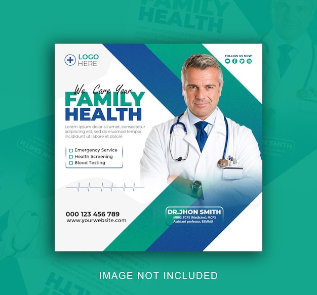 health care social media design instragram post template