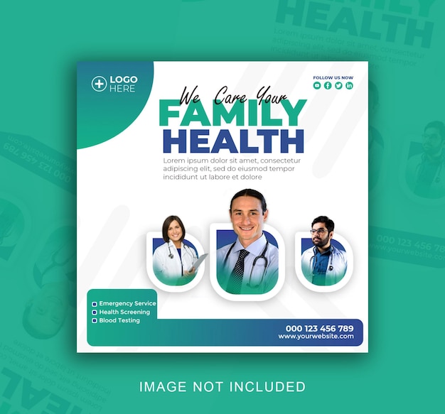 health care social media design instragram post template