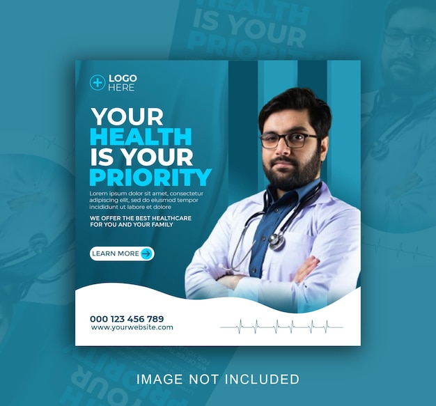 health care social media design instragram post template